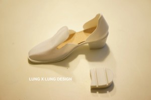 Lung x Lung makes 3D printed shoes with interchaneable high heels